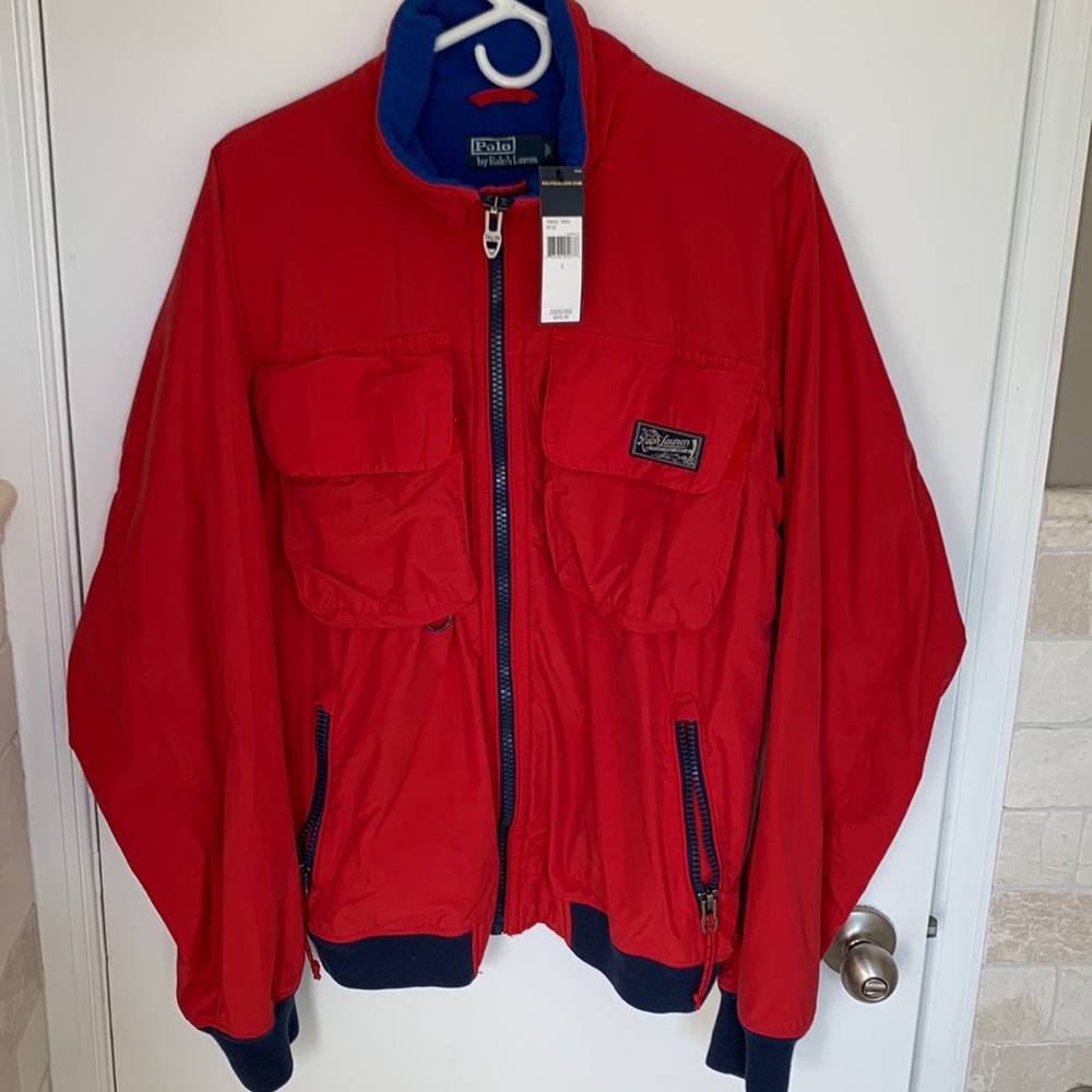 Polo Ralph Lauren Mens Jacket Size L Brand New. Fleece lined zipper & pockets.